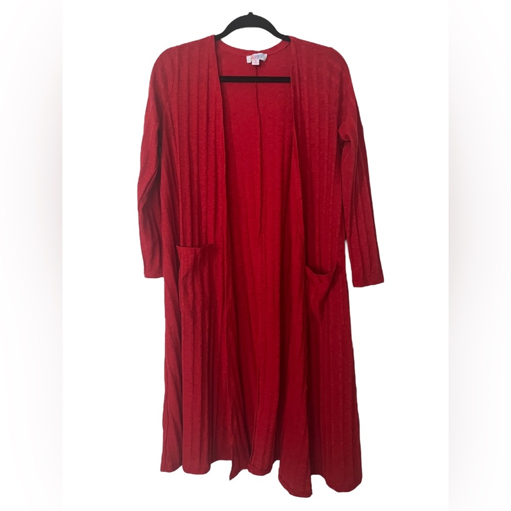 Lularoe red long cardigan Size: S